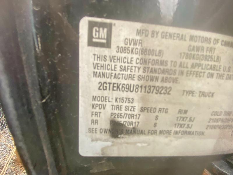 Aukcja sprzedaży 2001 Gmc Sierra, vin: 2GTEK69U811379232, numer aukcji: 48743786
