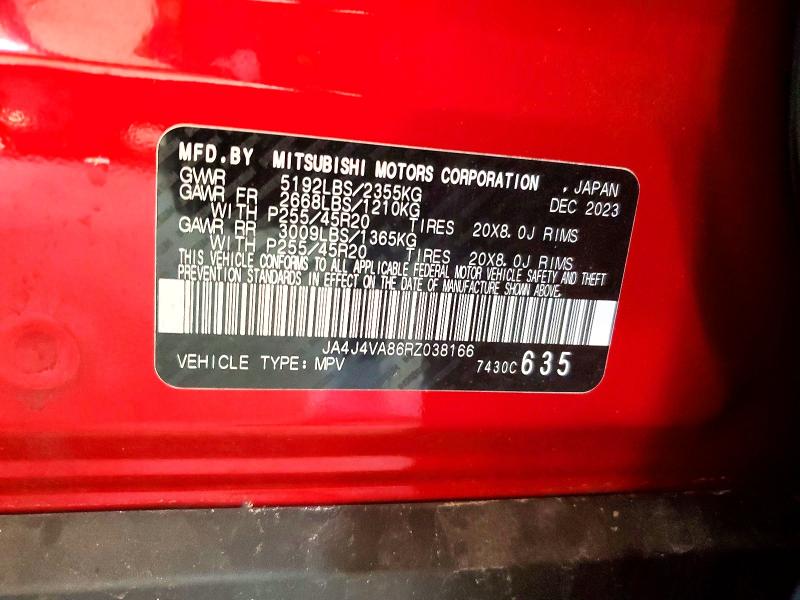 Продаж на аукціоні авто 2024 Mitsubishi Outlander, vin: JA4J4VA86RZ038166, номер лоту: 50438686