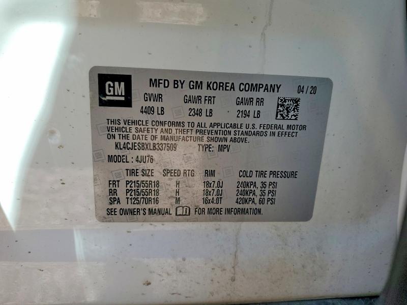 Продаж на аукціоні авто 2020 Buick Encore, vin: KL4CJESBXLB337509, номер лоту: 49017286