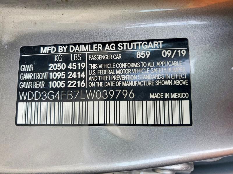 Aukcja sprzedaży 2020 Mercedes-benz A, vin: WDD3G4FB7LW039796, numer aukcji: 49680556