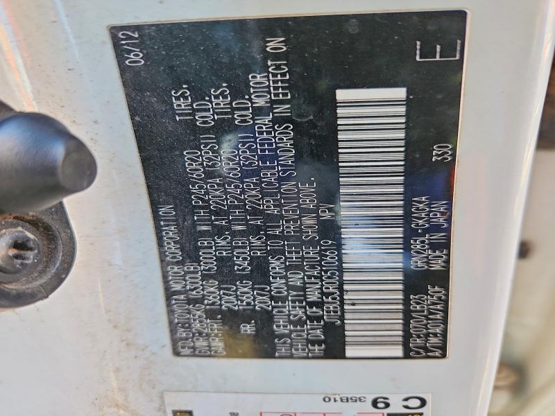 Aukcja sprzedaży 2012 Toyota 4runner, vin: JTEBU5JR0C5106619, numer aukcji: 51108516