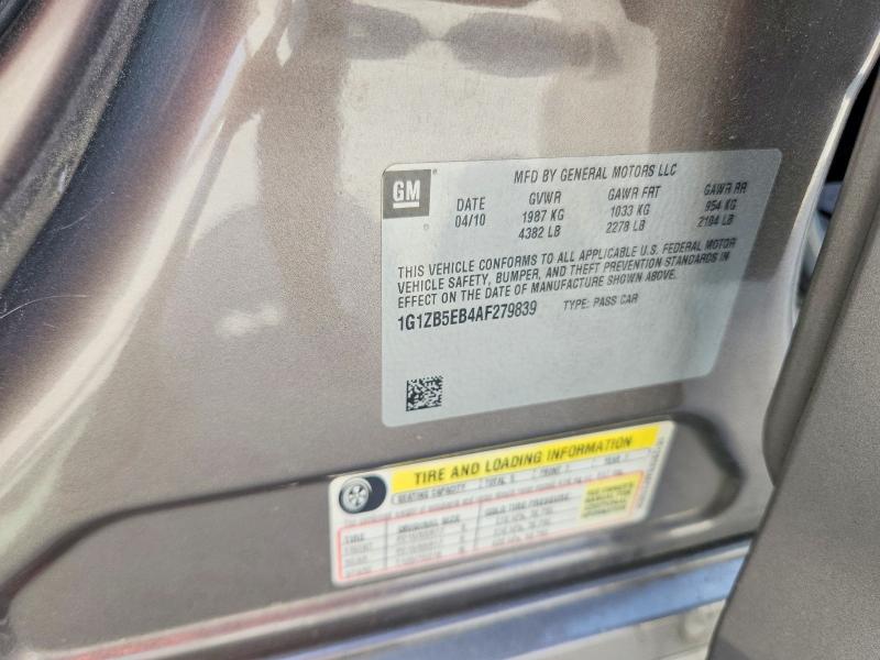 Продаж на аукціоні авто 2010 Chevrolet Malibu, vin: 1G1ZB5EB4AF279839, номер лоту: 48129366