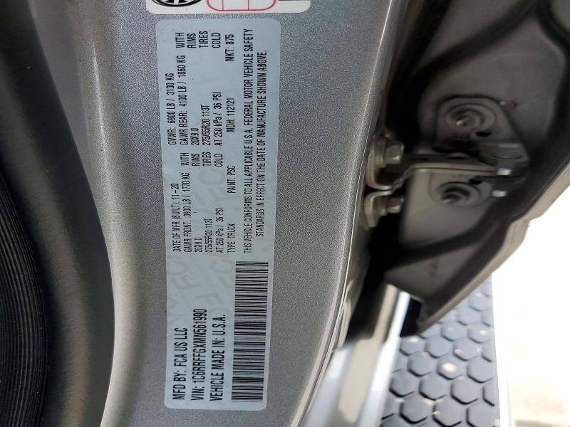 Aukcja sprzedaży 2021 Ram 1500, vin: 1C6RRFFGXMN561990, numer aukcji: 50691946