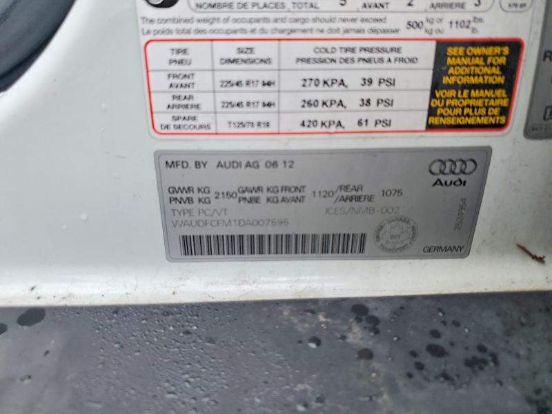 Aukcja sprzedaży 2013 Audi A3, vin: WAUDFCFM1DA007595, numer aukcji: 48629306