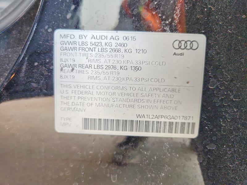 Продажа на аукционе авто 2016 Audi Q5, vin: WA1L2AFP6GA017871, номер лота: 51372806