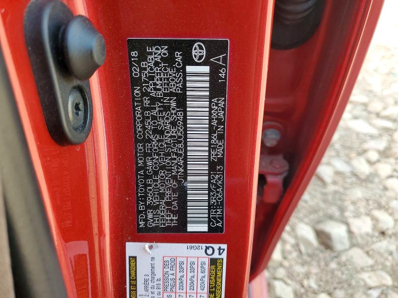49072336 :رقم المزاد ، JTNKARJE8JJ569481 vin ، 2018 Toyota Corolla Im مزاد بيع
