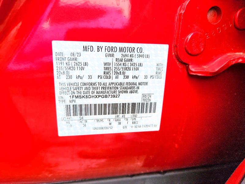 Продаж на аукціоні авто 2023 Ford Explorer, vin: 1FMSK8DHXPGB73927, номер лоту: 49441076