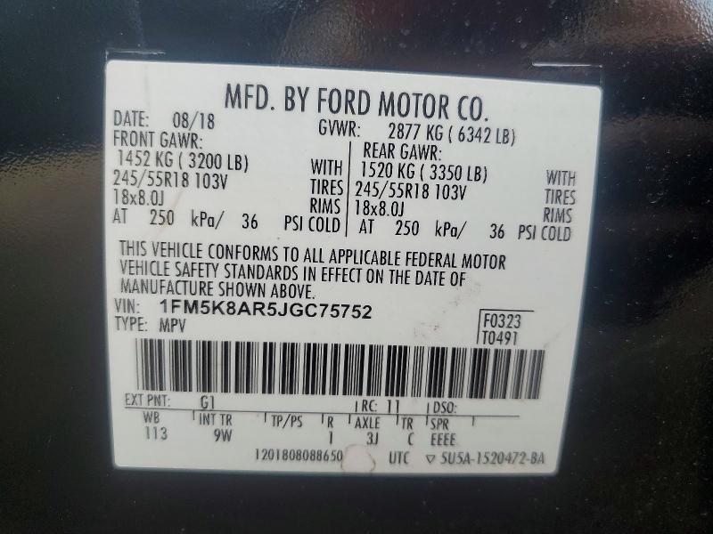 Продажа на аукционе авто 2018 Ford Explorer, vin: 1FM5K8AR5JGC75752, номер лота: 51165896