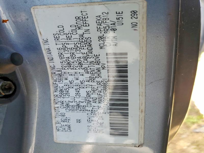 Aukcja sprzedaży 2004 Toyota Sienna, vin: 5TDZA23C44S000821, numer aukcji: 48758636