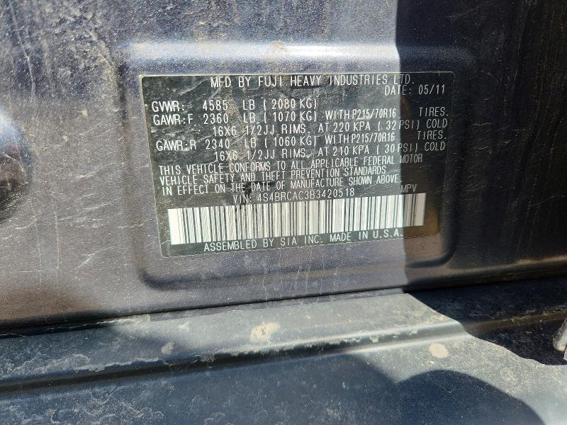 Продаж на аукціоні авто 2011 Subaru Outback, vin: 4S4BRCAC3B3420518, номер лоту: 51479186