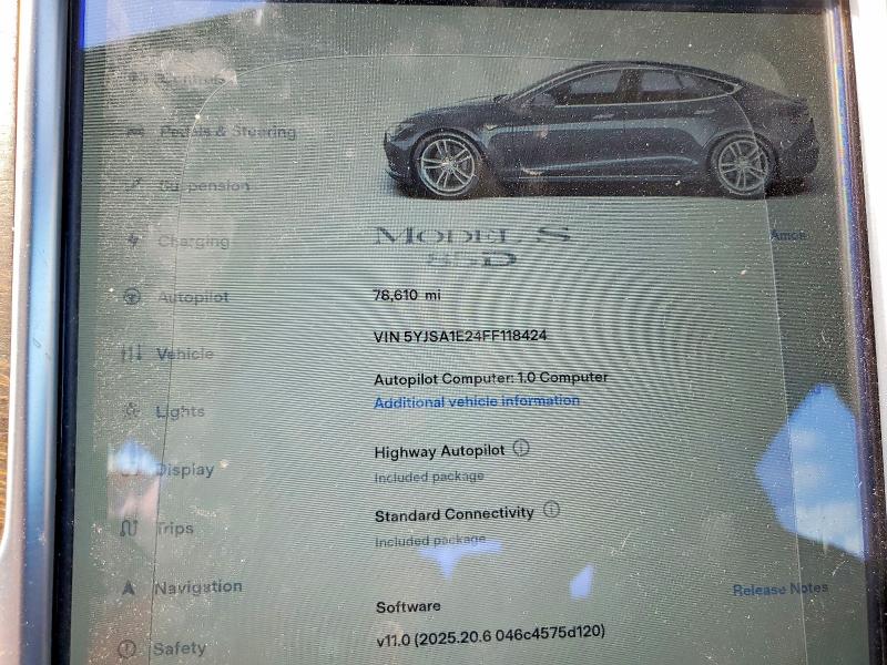 Aukcja sprzedaży 2015 Tesla Model S, vin: 5YJSA1E24FF118424, numer aukcji: 50560766