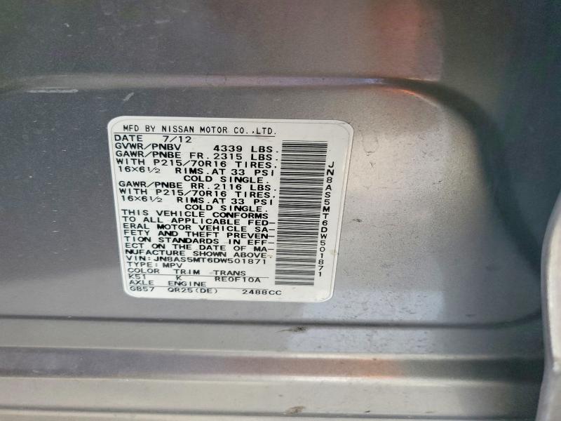 Продажа на аукционе авто 2013 Nissan Rogue, vin: JN8AS5MT6DW501871, номер лота: 50936196
