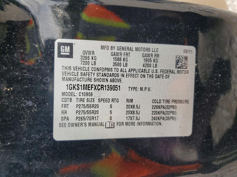 Aukcja sprzedaży 2012 Gmc Yukon Xl, vin: 1GKS1MEFXCR139051, numer aukcji: 51079616