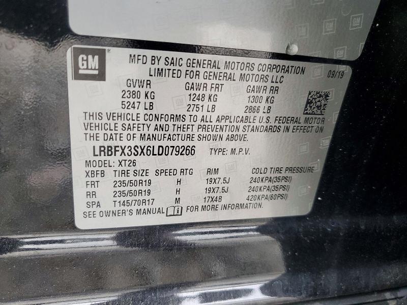 Aukcja sprzedaży 2020 Buick Envision, vin: LRBFX3SX6LD079266, numer aukcji: 50894036