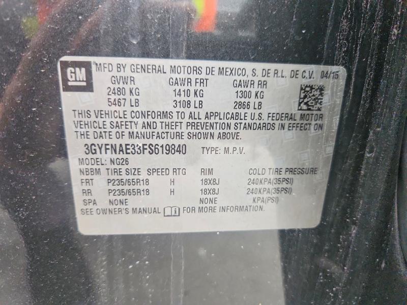 Продажа на аукционе авто 2015 Cadillac Srx, vin: 3GYFNAE33FS619840, номер лота: 51654386