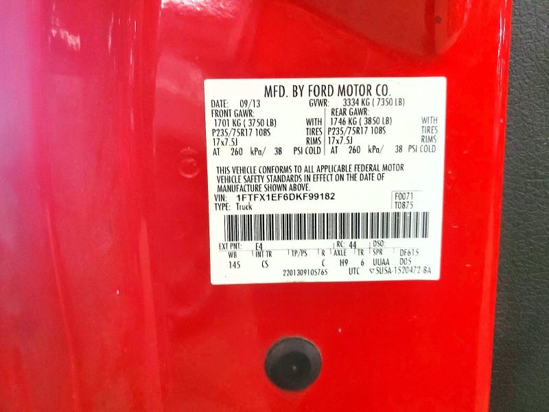 Продажа на аукционе авто 2013 Ford F150, vin: 1FTFX1EF6DKF99182, номер лота: 50147836