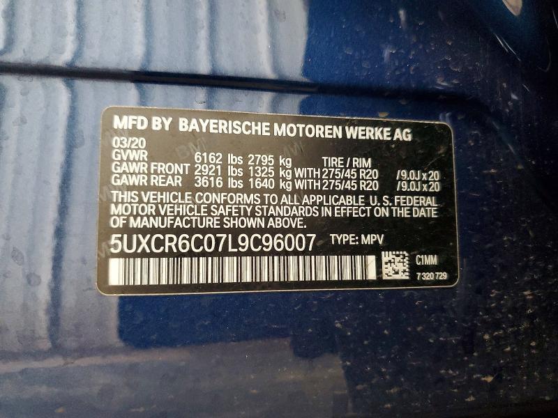 Aukcja sprzedaży 2020 Bmw X5, vin: 5UXCR6C07L9C96007, numer aukcji: 50776516