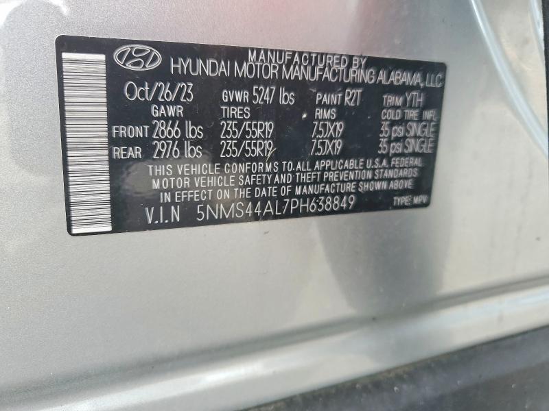 Aukcja sprzedaży 2023 Hyundai Santa Fe, vin: 5NMS44AL7PH638849, numer aukcji: 41625106