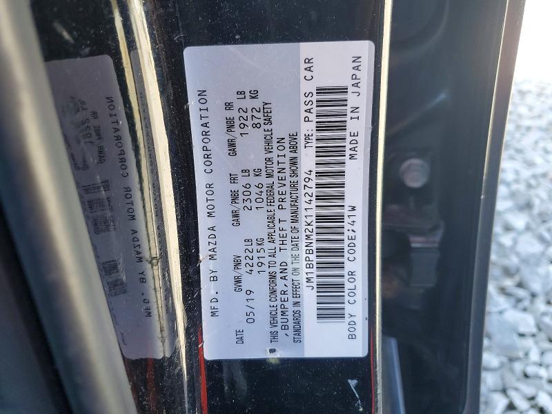 51490806 :رقم المزاد ، JM1BPBNM2K1142794 vin ، 2019 Mazda 3 مزاد بيع