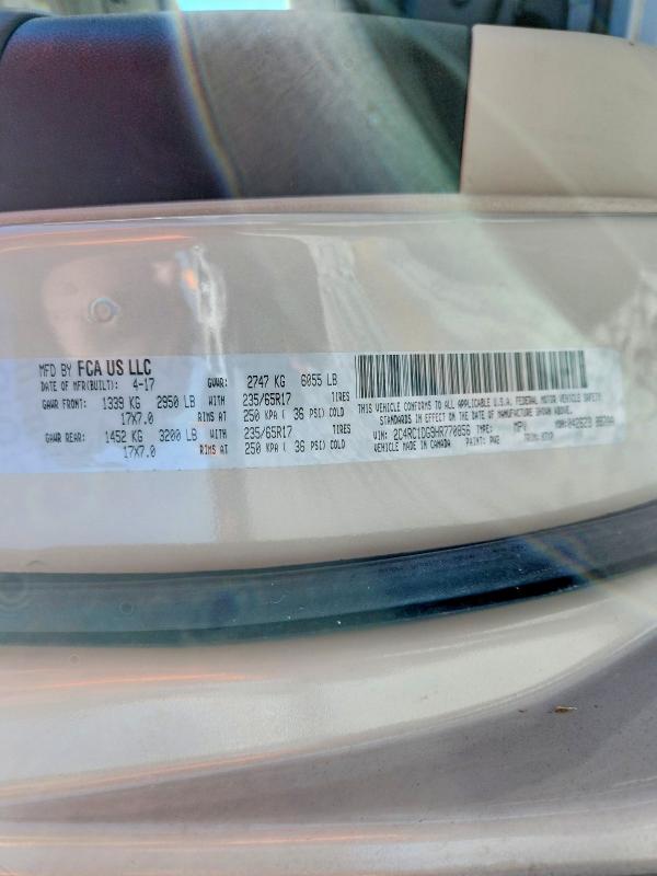 49297046 :رقم المزاد ، 2C4RC1DG9HR770856 vin ، 2017 Chrysler Pacifica مزاد بيع
