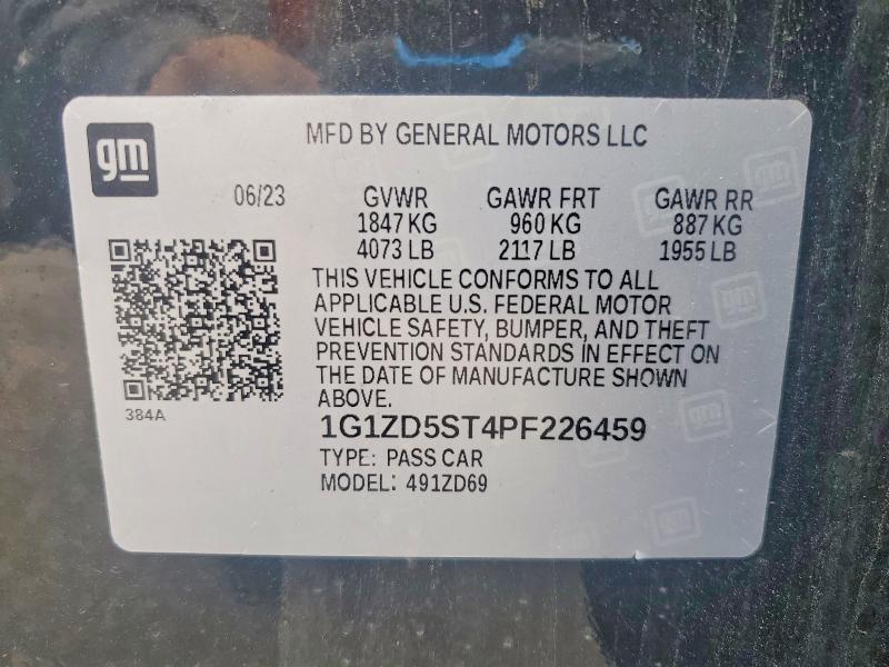 Продаж на аукціоні авто 2023 Chevrolet Malibu, vin: 1G1ZD5ST4PF226459, номер лоту: 48575556