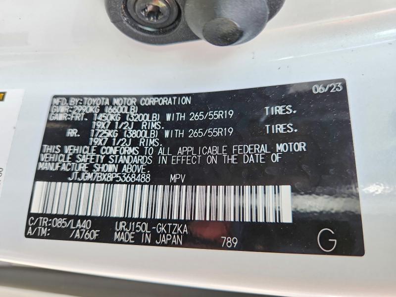 48723216 :رقم المزاد ، JTJGM7BX8P5368488 vin ، 2023 Lexus Gx 460 مزاد بيع
