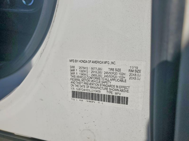 Продажа на аукционе авто 2020 Acura Mdx, vin: 5J8YD4H53LL013439, номер лота: 48037086