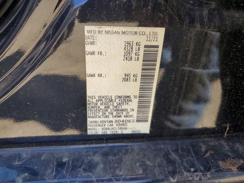 Auction sale of the 2022 Nissan Altima, vin: 1N4BL4DV5NN304065, lot number: 48971926