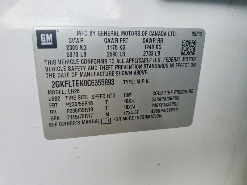 Продажа на аукционе авто 2012 Gmc Terrain, vin: 2GKFLTEK0C6355893, номер лота: 49042206