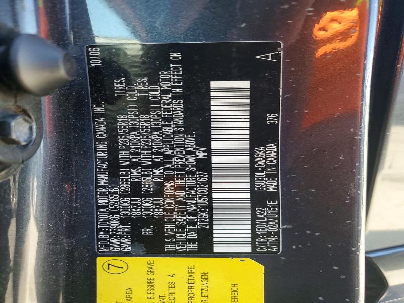 51014236 :رقم المزاد ، 2T2GK31U57C021627 vin ، 2007 Lexus Rx مزاد بيع