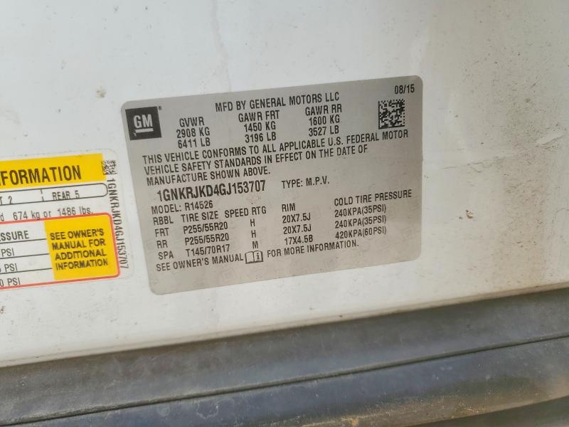 Aukcja sprzedaży 2016 Chevrolet Traverse, vin: 1GNKRJKD4GJ153707, numer aukcji: 48583336