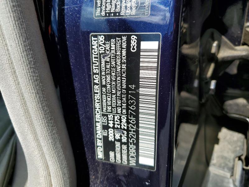 Продаж на аукціоні авто 2006 Mercedes-benz C, vin: WDBRF52H26F763714, номер лоту: 50620416