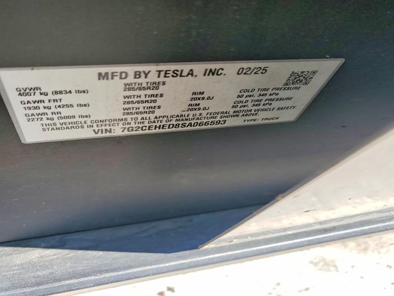 Aukcja sprzedaży 2025 Tesla Cybertruck, vin: 7G2CEHED8SA066593, numer aukcji: 50750606