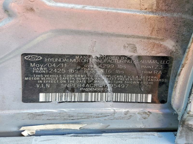 50370646 :رقم المزاد ، 5NPEB4AC8BH295497 vin ، 2011 Hyundai Sonata مزاد بيع