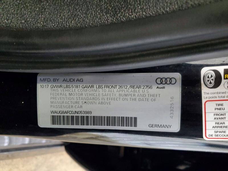 Aukcja sprzedaży 2018 Audi A6, vin: WAUG8AFC0JN053989, numer aukcji: 48851086