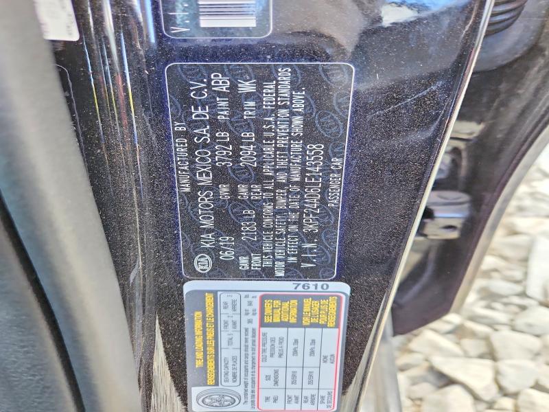 49841996 :رقم المزاد ، 3KPF24AD6LE143558 vin ، 2020 Kia Forte مزاد بيع