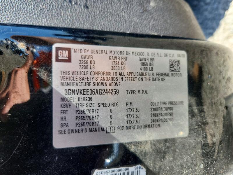 Aukcja sprzedaży 2010 Chevrolet Avalanche, vin: 3GNVKEE06AG244259, numer aukcji: 50993726