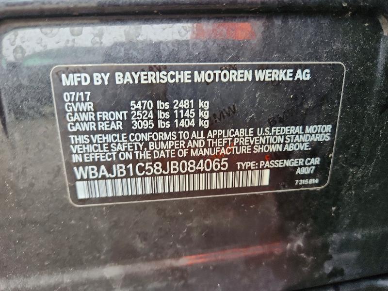 48652916 :رقم المزاد ، WBAJB1C58JB084065 vin ، 2018 Bmw 530xe مزاد بيع