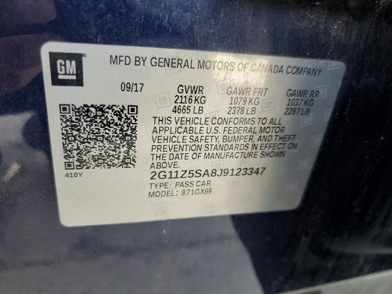 Продажа на аукционе авто 2018 Chevrolet Impala, vin: 2G11Z5SA8J9123347, номер лота: 49089676