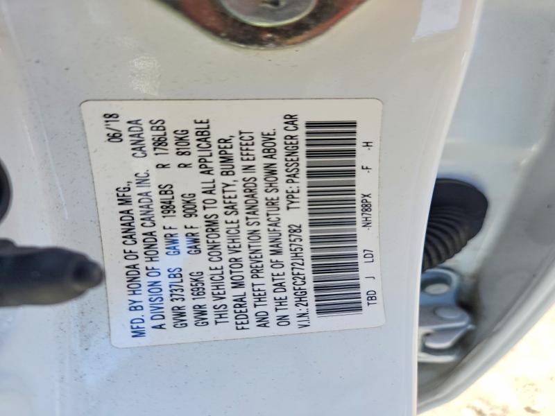 Aukcja sprzedaży 2018 Honda Civic, vin: 2HGFC2F72JH575782, numer aukcji: 51506976