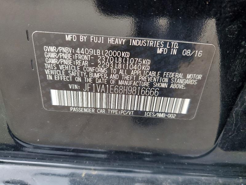 Продаж на аукціоні авто 2017 Subaru Wrx, vin: JF1VA1E68H9816666, номер лоту: 49929586