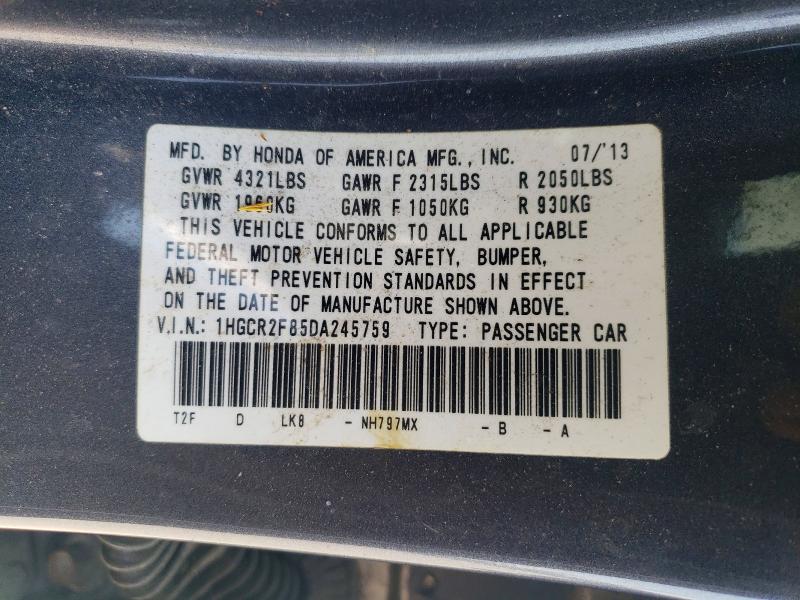 48545016 :رقم المزاد ، 1HGCR2F85DA245759 vin ، 2013 Honda Accord مزاد بيع