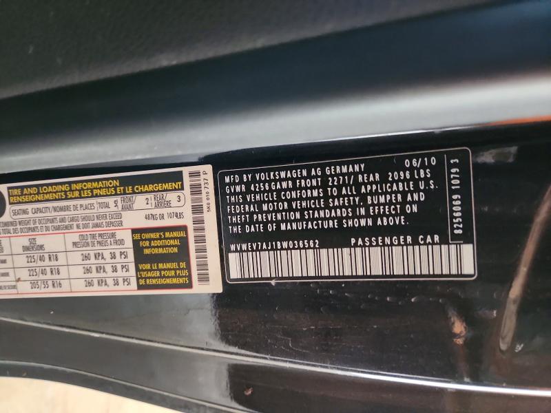 50285756 :رقم المزاد ، WVWEV7AJ1BW036562 vin ، 2011 Volkswagen Gti مزاد بيع