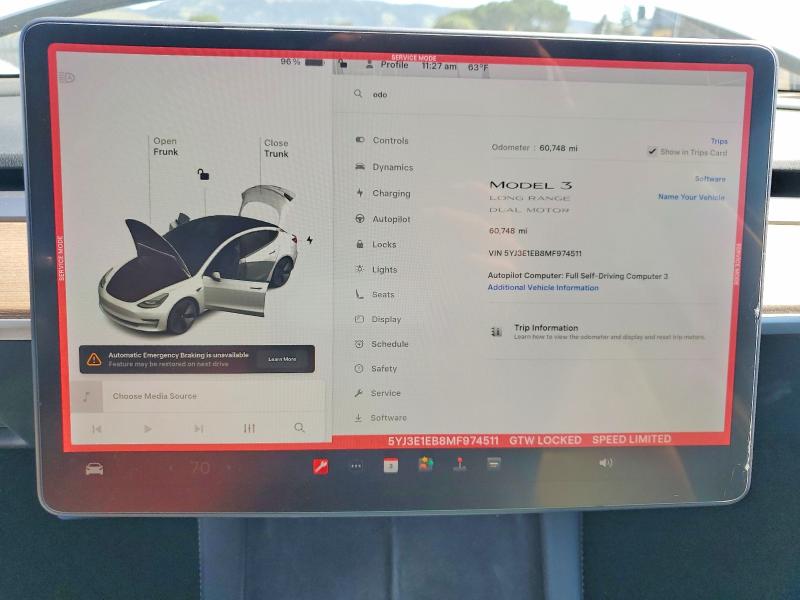 Продаж на аукціоні авто 2021 Tesla Model 3, vin: 5YJ3E1EB8MF974511, номер лоту: 48862206