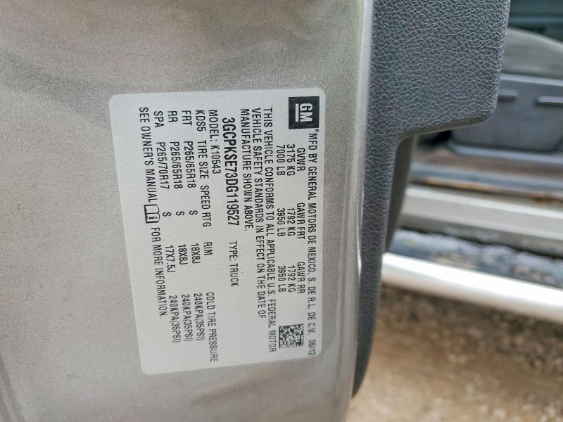 48575336 :رقم المزاد ، 3GCPKSE73DG119527 vin ، 2013 Chevrolet Silverado مزاد بيع
