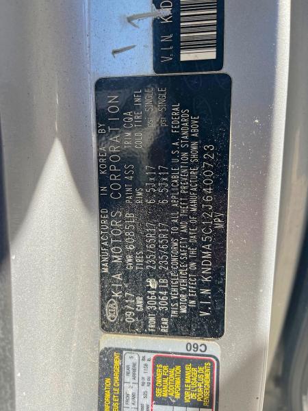 49511486 :رقم المزاد ، KNDMA5C12J6400723 vin ، 2018 Kia Sedona مزاد بيع