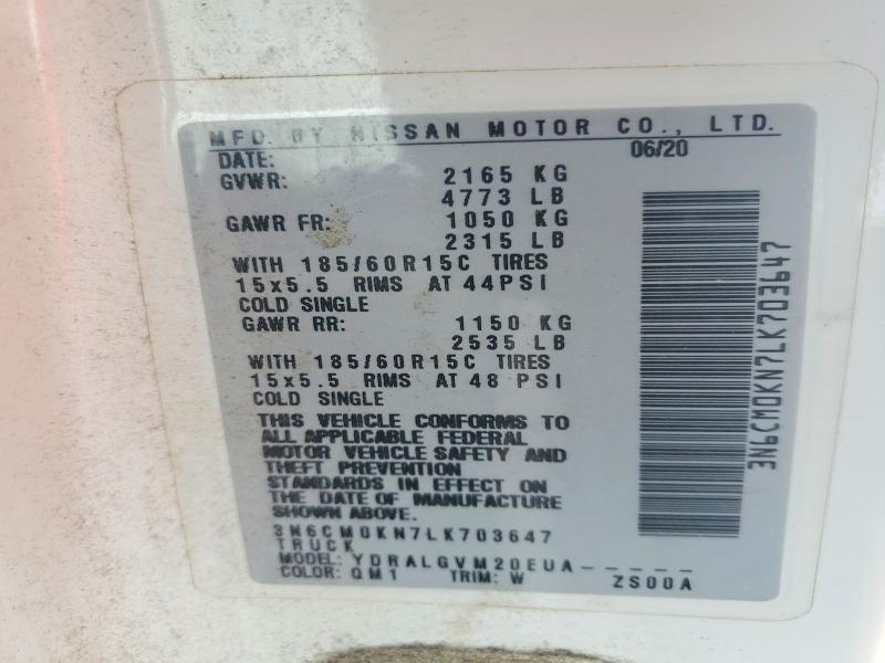 Aukcja sprzedaży 2020 Nissan Nv200, vin: 3N6CM0KN7LK703647, numer aukcji: 49569236