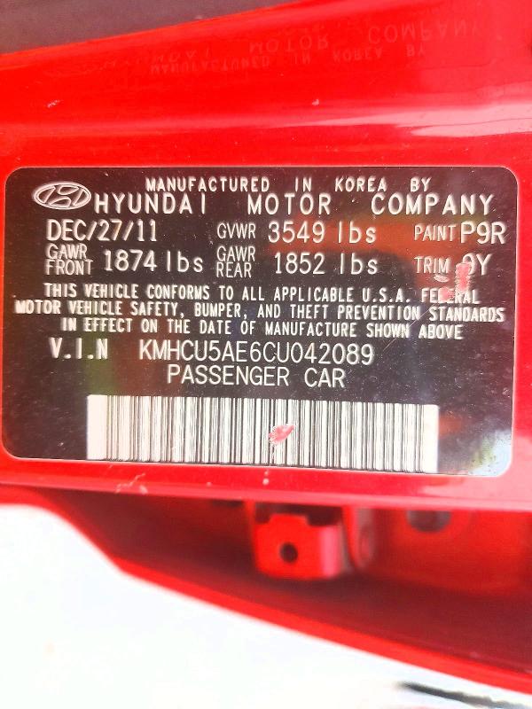 Продажа на аукционе авто 2012 Hyundai Accent, vin: KMHCU5AE6CU042089, номер лота: 48152966