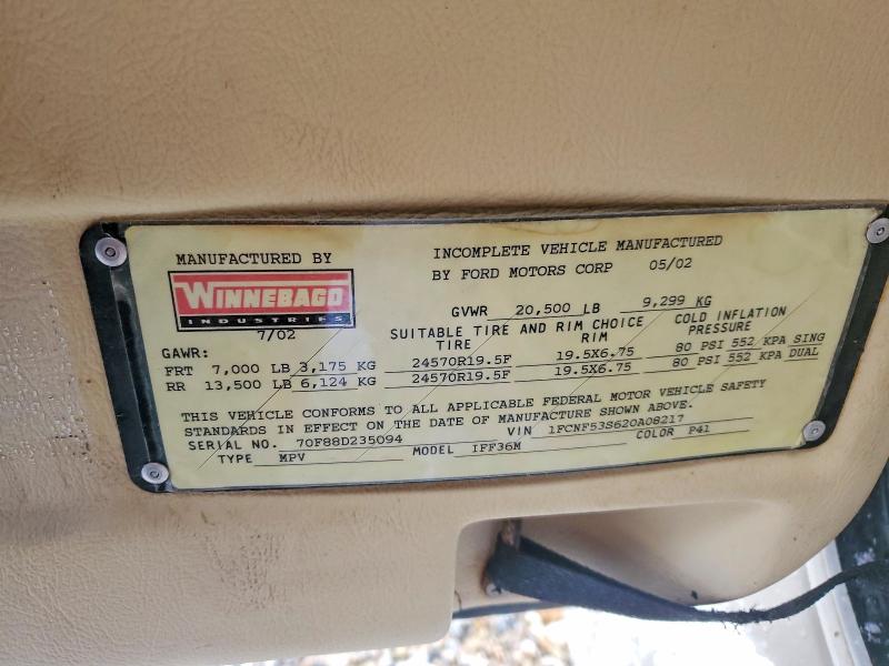 Aukcja sprzedaży 2002 Ford F550, vin: 1FCNF53S620A08217, numer aukcji: 49782186
