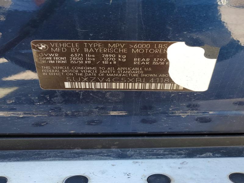 50958836 :رقم المزاد ، 5UXZV4C5XBL411834 vin ، 2011 Bmw X5 مزاد بيع